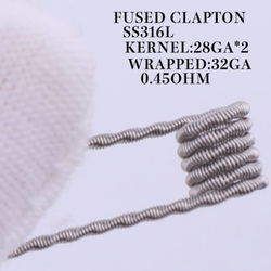 XFKM Fused Clapton SS316 předmotané spirálky 0,45ohm 10ks