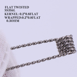 XFKM Flat Twisted SS316 předmotané spirálky 0,3ohm 10ks