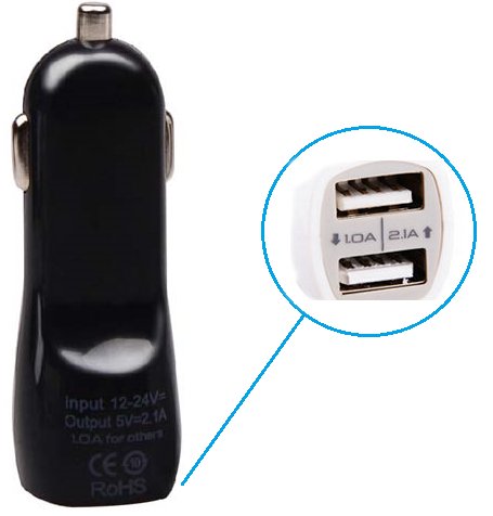 CL adapter pro elektronickou cigaretu - 2xUSB Black